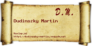 Dudinszky Martin névjegykártya